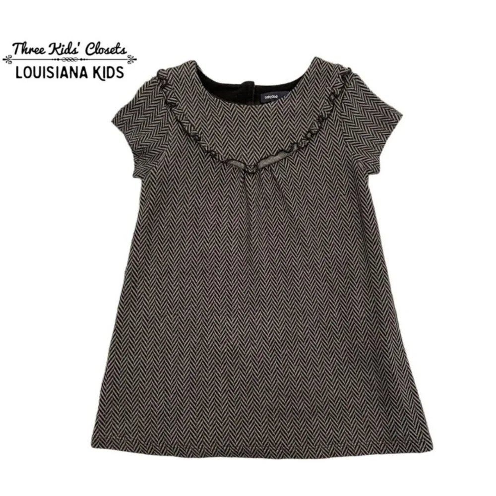 Baby Gap 3Y Black & Grey Herringbone Dress